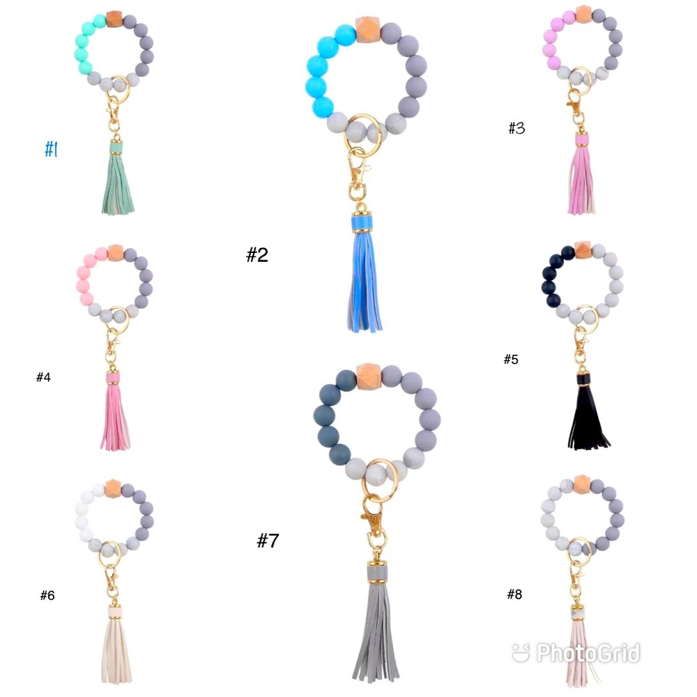 Silicone bead key chain